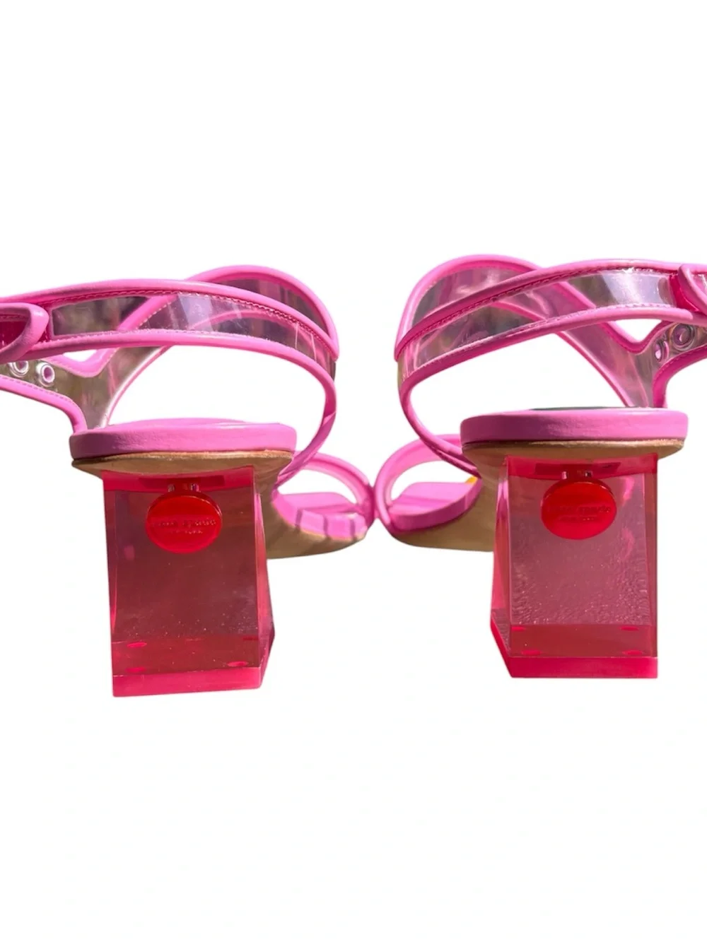 kate spade Milani Lucite Dress Square Toe Sandals Heels Carousel Pink